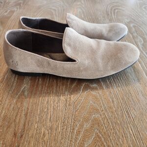 BORN Loafers Tan Suede Leather Slip On Shoes Women's Size 8.5
